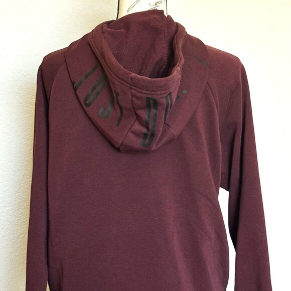Maroon Nike Dri-Fit Athletic Oversized Hoodie Long Length Pockets Women's XS EUC - Picture 8 of 12